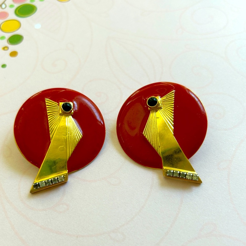 Vintage Moulin Rouge Mod Earrings
